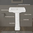 thumbnail image 4 of TOBILI 34" Height Cemamic Rectangular Pedestal Sink with Overflow in White Bathroom Sink 26"W, 4 of 8