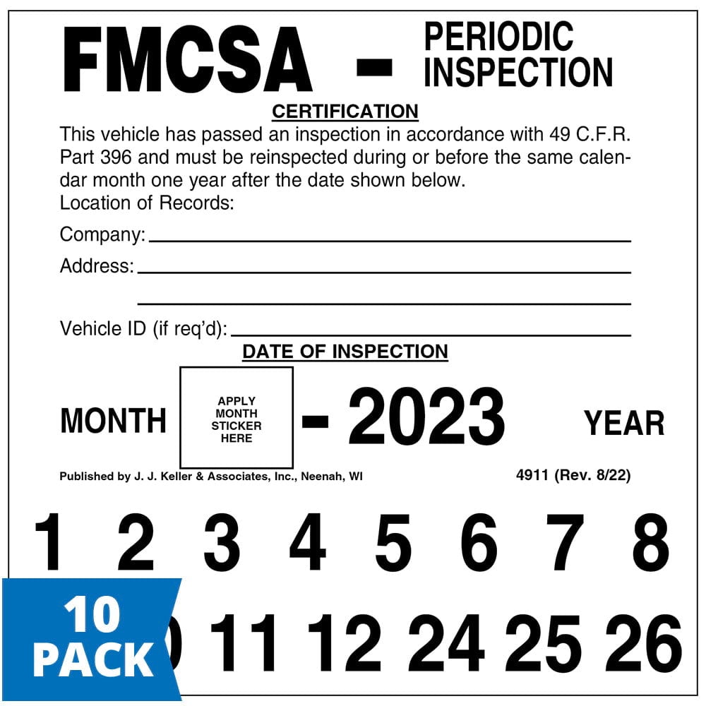 FMCSA Periodic Inspection Label 10-pk. - 5