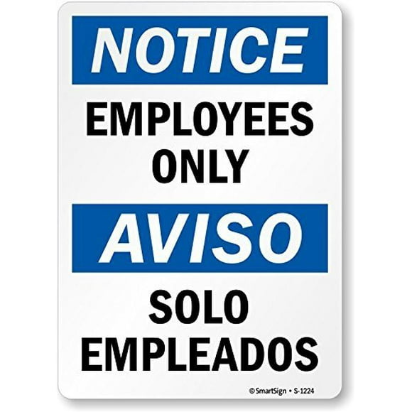 Tin Sign 8x12 Notice: Employees Only Notice Danger Sign Decor