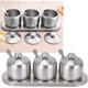 thumbnail image 4 of Stainless Steel Seasoning Box, Condiment Spice Jar Set, Sugar Salt Pepper Storage Organizers, Condiment Cruet Bottles with Lids and Spoon, 4 of 5