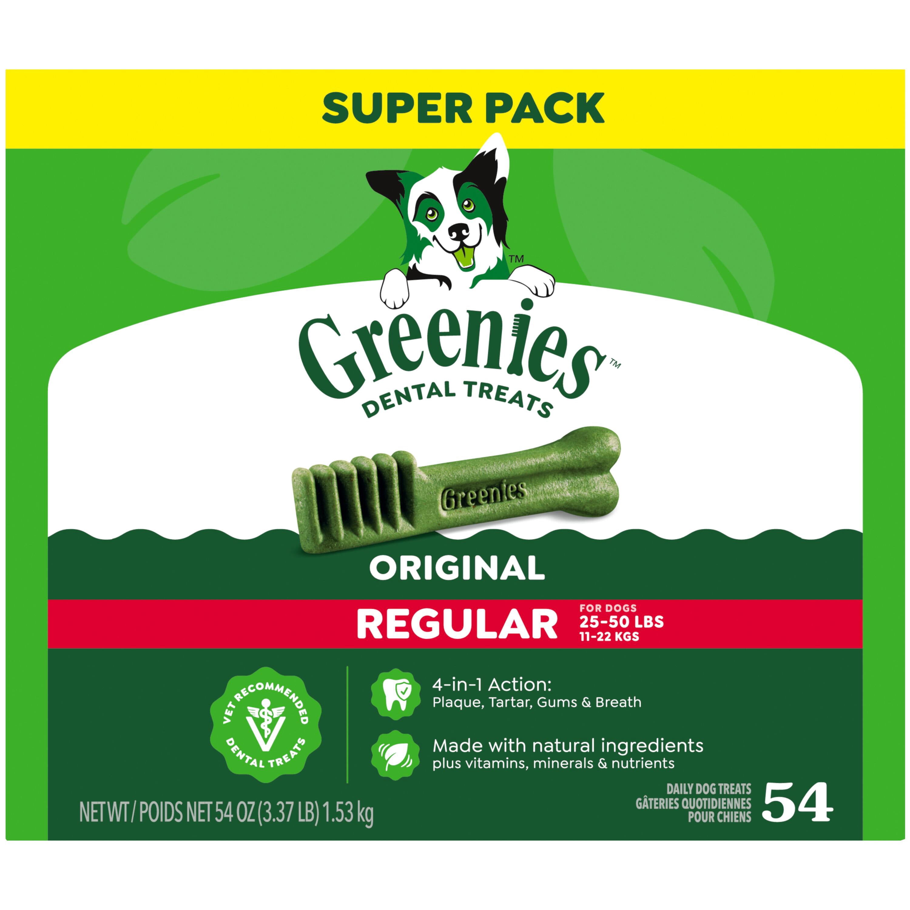 (6 pack) GREENIES Original Flavor Natural Dental Treat Chews for Medium-Sized Adult Dogs, 54 oz. Pack