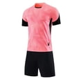 thumbnail image 3 of Bixock Toddler Boys Casual Shorts Set,Kids Summer Outfit Set,Unisex Soccer Training Uniform Mesh Breathable Short Sleeve Crew Neck Top Matching Shorts 2 Piece Active Set for 4-15 Years Kids Clothings, 3 of 5
