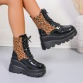 thumbnail image 3 of SACFOF Women's Goth Platform Ankle Boots Buckles Chunky Block Wedge Side Zipper Heels Round Toe Punk Motorcycle Comfy Short Gothic Booties High Heel Lace Up Studded Stacked, 3 of 5