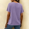 thumbnail image 6 of WHLBF Women's Tank Top V-Neck Short Sleeve Button Loose Casual Summer Cotton Linen Shirt Top Purple XXL, 6 of 8