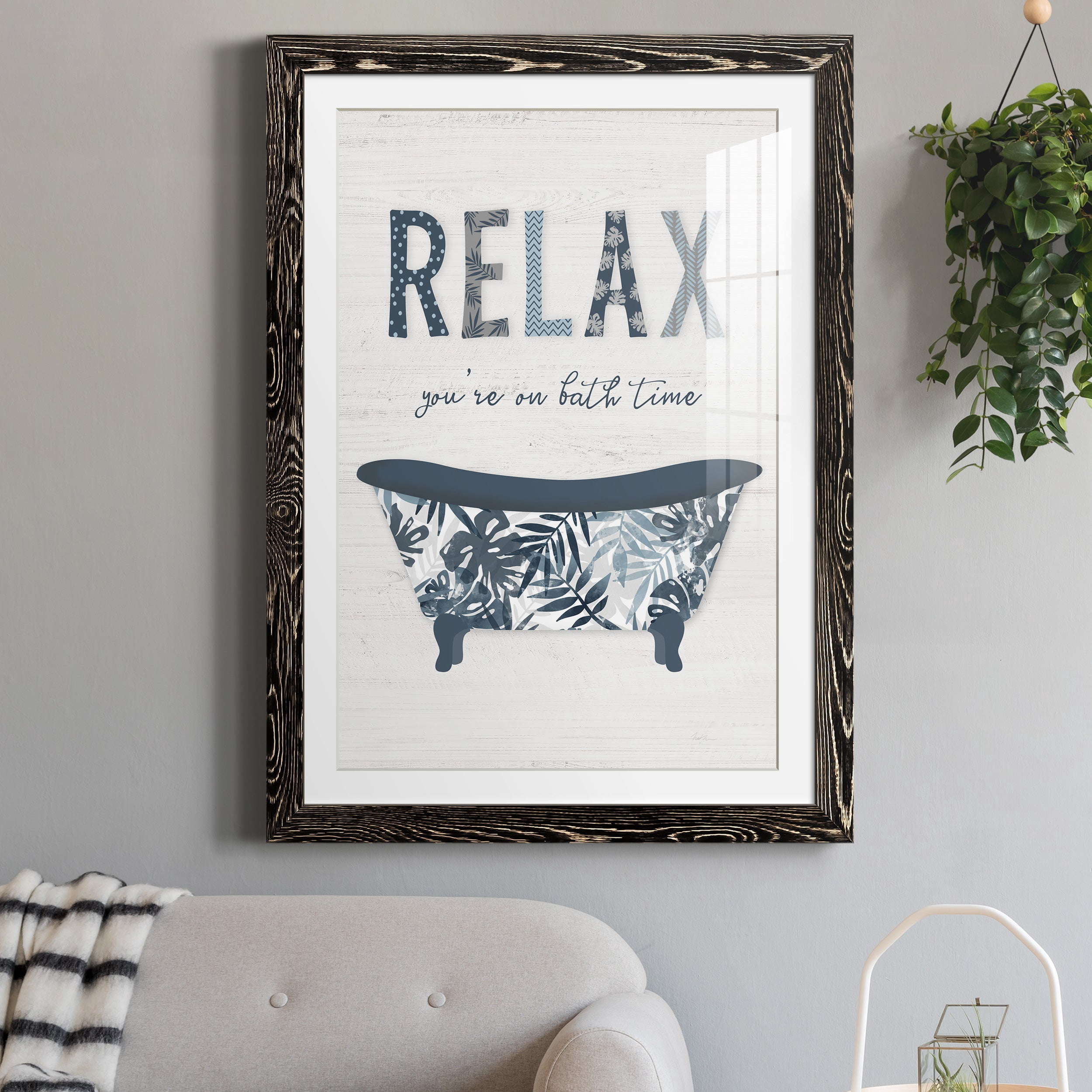 Palm Bath I - Premium Framed Print - Distressed Barnwood Frame - Ready to Hang