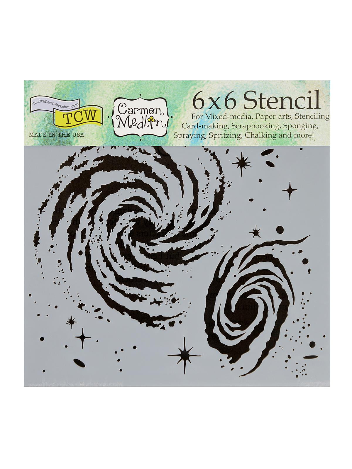 Stencils galaxy, 6 in. x 6 in. (pack of 3)