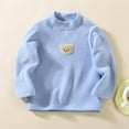 thumbnail image 4 of BRGZLK Boys Cute BearTops Polar Fleece Semi High Neck Top Kids Long Sleeve Pullover Shirt for Kids Casual Comfort Tops Blue 9-10 Years, 4 of 5