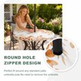 thumbnail image 4 of Round Outdoor Tablecloth with Umbrella Hole and Zipper, Orange Eucalyptus Leaves Tablecloth with Elastic Waterproof, Spring Summer Botanical Patio Table Covers for 36" - 44" Picnic Pool Tables, 4 of 9