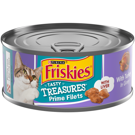 Friskies Gravy Wet Cat Food, Tasty Treasures With Turkey & Cheese - 5.5 oz. Can