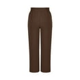 thumbnail image 7 of bbymog Womens Sweatpants Elastic Waist Drawstring Jogger Pants Long Straight Trousers Comfy Loose Casual Pants with Pockets Brown S, 7 of 7