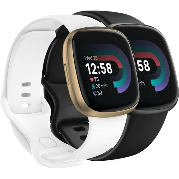 MYKOMI Band Compatible With Fitbit Versa 4 Bands for Women Men, Soft Silicone Replacement Band for Fitbit Versa 4, Versa 3, Sense, Sense 2 Smartwatch