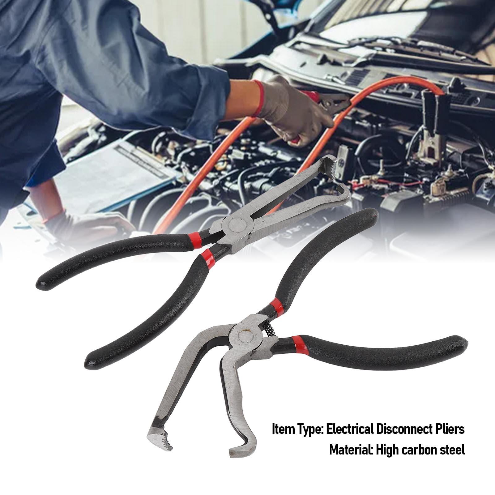 YAHHU 2‑Pack Electrical Disconnect Pliers – Straight & 60° Bend, High‑Heat Insulated Carbon Steel, Non‑Slip Grip, Ideal for Vehicle Wiring & Pipe Maintenance