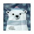thumbnail image 1 of Polar Bear Decorative Napkins Set of 4, Christmas Portrait of a Bear in Winter Snowflakes Noel Kids Cartoon, Silky Satin Fabric for Brunch Dinner Party, 12", Dark Blue Multicolor, by Ambesonne, 1 of 2