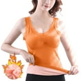 thumbnail image 3 of QASIEATN Sweatshirt for Graceful Women Fashion, Sleeveless Thermal Shirts with Detachable Built In Bra V Neck Vest Fleece Lined Underwear Thermal Tank Tops, Womens Fall Tops, 3 of 8