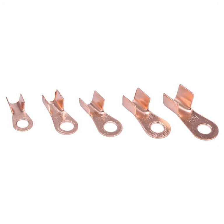 Swpeet 300Pcs Copper Ring Terminals Open Barrel Wire Crimp