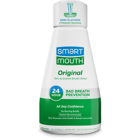 SmartMouth The Original Activated Dual-Solution Breath Rinse Mouthwash, Fresh Mint, 32 fl oz