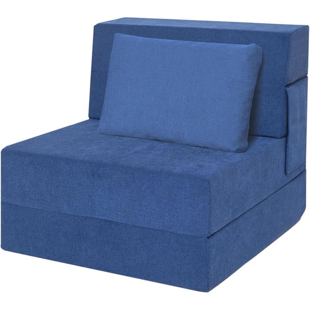 QinaQin Sofá cama plegable 4 en 1 convertible, sillón y loveseat con cojín, diseño ahorrador de espacio para sala, recámara o cuarto de visitas