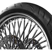 21X3.5 52 Fat Spoke Wheel for Harley Touring Bagger fits 2008-ABOVE Models (NO/ABS) (BLACK RIM/HUB/SPOKE & BLACK Wall Tire)