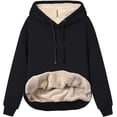 thumbnail image 1 of Sudadera con capucha y bolsillo estilo canguro, informal, de manga larga, para otoño e invierno, para mujer, 1 of 5