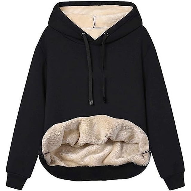 Sudadera con capucha y bolsillo estilo canguro, informal, de manga larga, para otoño e invierno, para mujer