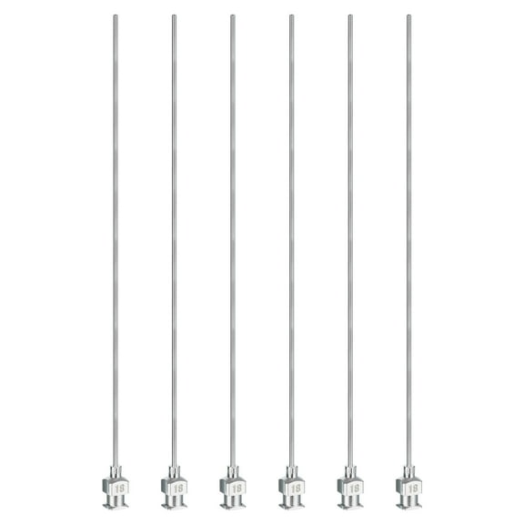 Uxcell 6 Pcs 18G 5 Inch Blunt Tip Dispensing Needle with Lure Lock for Refilling Liquid Inks Adhesives