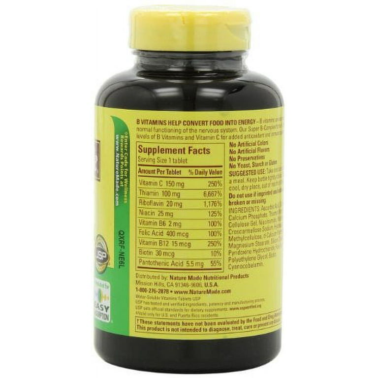 Nature Made Super B Complex Tablets, Value Size, 360 Count