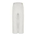 thumbnail image 5 of Lenpel Women's Cotton Linen Pants Baggy Elastic High Waisted Pleated Front Wide Leg Trousers Casual Palazzo Pants with Pockets, 5 of 5