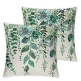 thumbnail image 2 of Nawypu Eucalyptus Leaves Pillow Cover Blue Green Summer Flower Throw Pillow Case Greenery Decoration Cushion Case for Outdoor Activity Sofa Home Couch Office Car, 2Pcs, 2 of 6