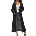thumbnail image 2 of jjayotai Womens Tops Clearance Women's Casual Loose Cuffs Long Sleeved Solid Color Long Knitted Cardigan Jacket, 2 of 6