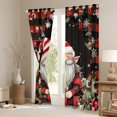 thumbnail image 3 of jejeloiu Merry Christmas Black Out Curtains,Cute Gnome Curtains Pack of 2 (42x63 Each),Red Xams Flower Bedroom Curtains For Child,Luxury Bedroom Decor, 3 of 6