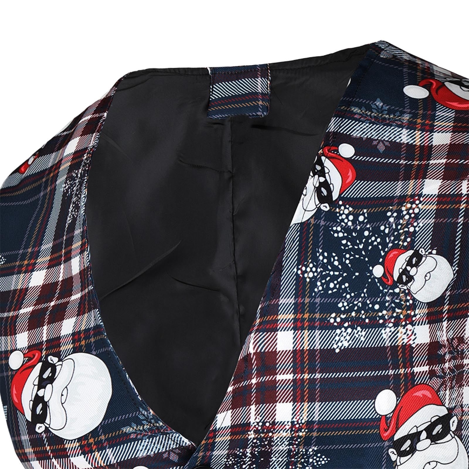 Gilet De Noël Homme - Gilet Festif à Motif Chevrons - Sans Manches Ajusté Pour Fête, Mariage, Soirée