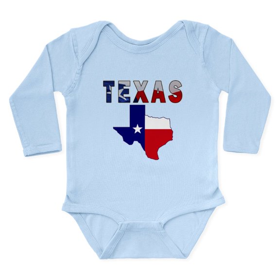 CafePress - Flag Map With Texas Long Sleeve Infant Bodysuit - Long Sleeve Cotton Baby Bodysuit