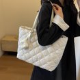 thumbnail image 3 of 7729 Versátil Chaqueta Acolchada Hilo Bordar Bolso Mano Gran Capacidad Hombro Bolso Mujer Portátil Para Desplazamientos (Blanco) Blanco, 3 of 9