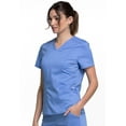 thumbnail image 4 of Workwear Revolution Women Medical Scrubs Top V-Neck WW710, M, Ciel Blue, 4 of 7