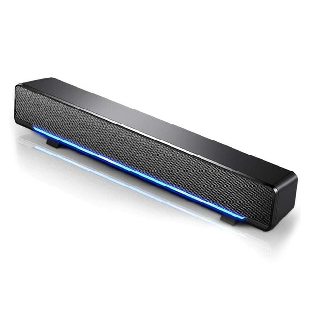 Barra Sonido,Mini Barra Sonido USB Conector Audio 3,5mm Altavoz Sonido Estéreo 3D Luz Respiración LE