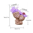 thumbnail image 2 of Human Head Planter Resin Flower Pot - Double Headed Blooming Beauty, 2 of 11