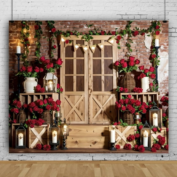 9x6ft Valentines Photo Backdrop Valentines Day Backdrop for Photography Red Rose Floral Photo Background for Adult Lovers Studio Props Backdrop