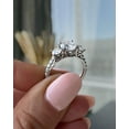 thumbnail image 3 of ESTE ORIGIN 2.00Ct Round Moissanite Trilogy Engagement Ring – Trellis Pavé Design in 10K Rose Gold for Women, 3 of 7