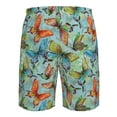 thumbnail image 6 of Kdxio Retro Flying Butterflies Pattern Mens Casual Shorts - Drawstring Summer Beach Sports Shorts for Men, 6 of 9