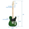 thumbnail image 2 of Glarry 6-Strings 22 Frets Electric Guitar with Bag,Plectrum,Strap,Wire,Tool,Green, 2 of 9