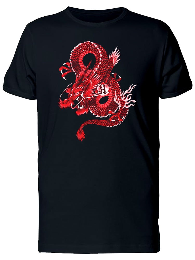 Smartprints - Red Grunge Japanese Dragon Tee Men's -Image by ...