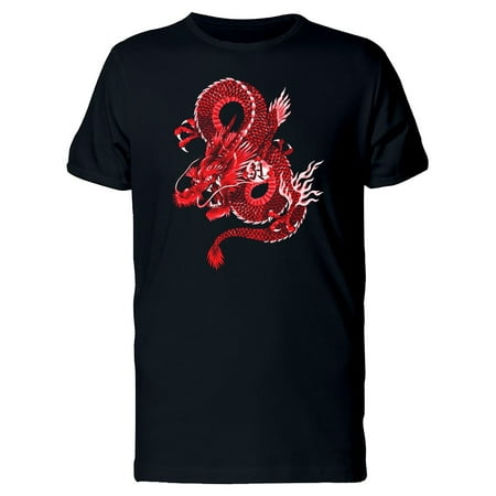 Red Grunge Japanese Dragon Tee Men's -Image by (Best Grunge Clothing Websites)