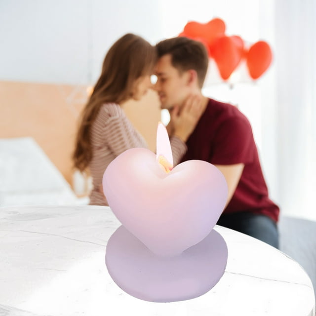 RKSTN Valentine's Day Heart Candle White