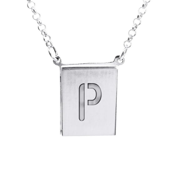 Stunning Sterling Silver Initial P Necklace