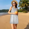thumbnail image 3 of Fotbe Silver Mosaic Vestido de Verano sin Mangas para Mujer – Vestido Midi Línea A, Estilo Camiseta Floral, Vestido Playero Casual y Fluido, 3 of 7