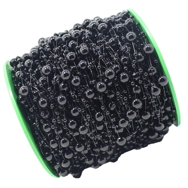 Abbracc Fishing Line Artificial Pearls Beads String Roll Pearl Beaded Decor DIY Black