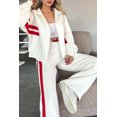 thumbnail image 2 of Autumn Striped Zipper Top Coat Casual Sportswear for Women, 2 of 4