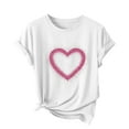 thumbnail image 2 of Women's Heart Print T Shirts Summer Funny Love Graphic Short Sleeve Tops for Teen Girl's, 2 of 4