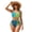 Blue Green Palm Leaves, variant on CHAQLIN Tropical Fruit Green Two Piece Bikini Swimsuit Set for Women High Waist Bathing Suit Summer Tummy Control Ruched Swimsuits Tie Two Sides Bottom Bathing Swim Suits Crisscross Back Swimsuit