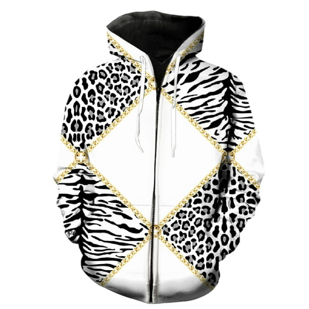 Sudadera con capucha y cremallera con estampado 3D de animales abstractos para hombre, ropa de calle para adolescentes, gran oferta 2024, divertida y genial, estilo Harajuku de manga larga de gran tam